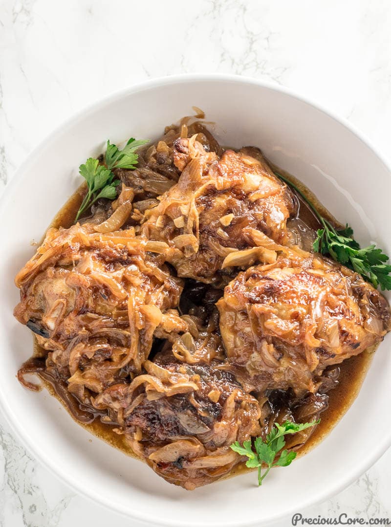 Senegalese Poulet Yassa in a bowl