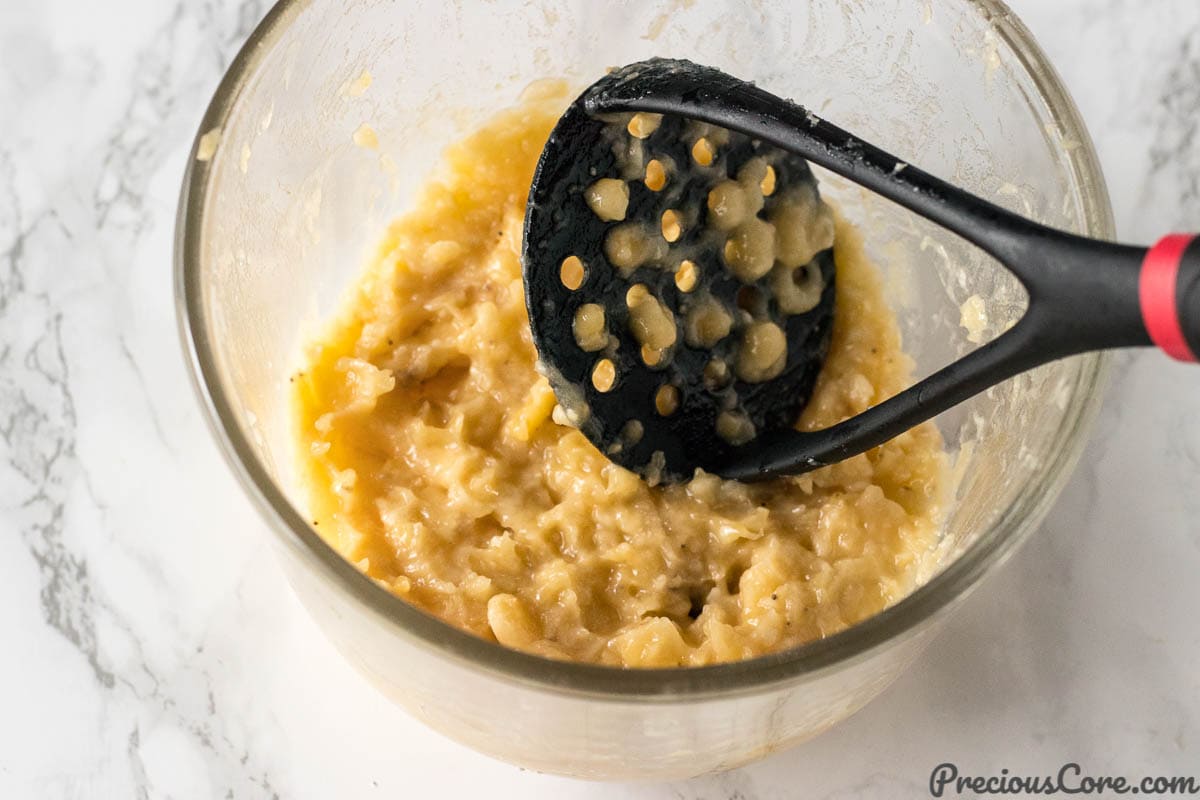 Mashed Bananas for Easy Moist Banana Bread