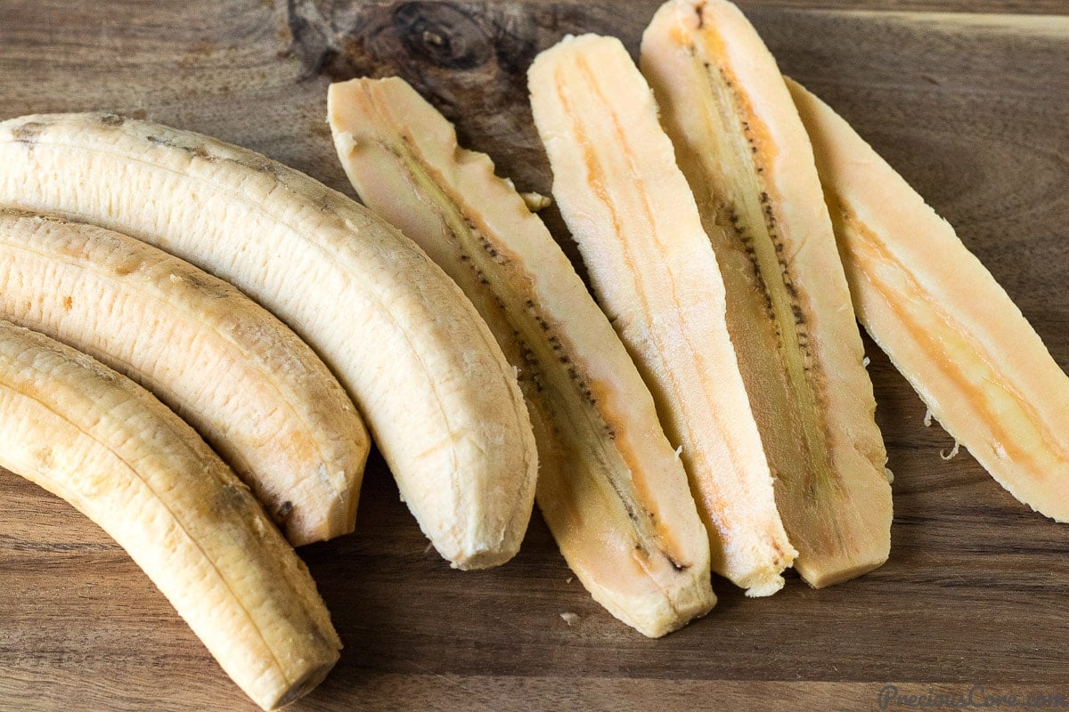 How to slice plantains lengthwise