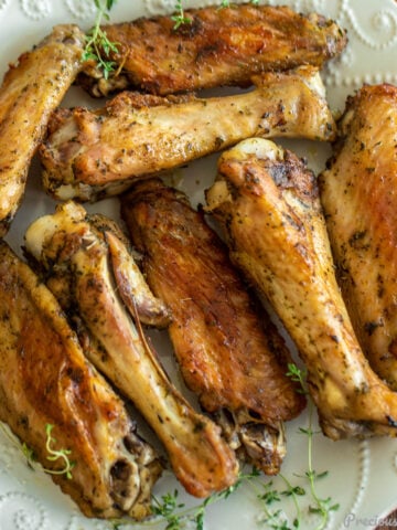 Square image of roasted turkey wings