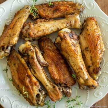 Square image of roasted turkey wings
