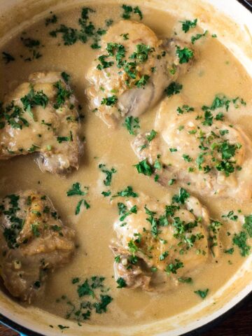 Chicken in White Sauce in a pot