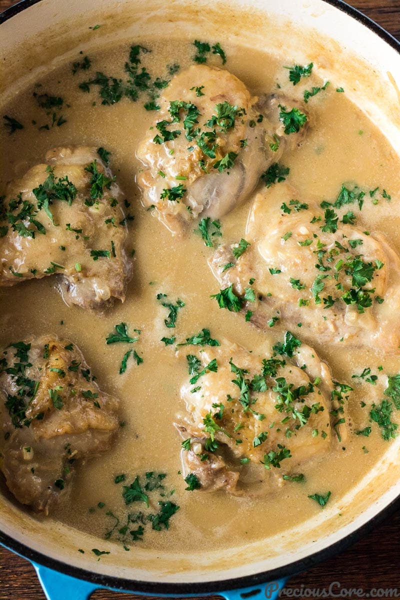 Chicken in White Sauce in a pot