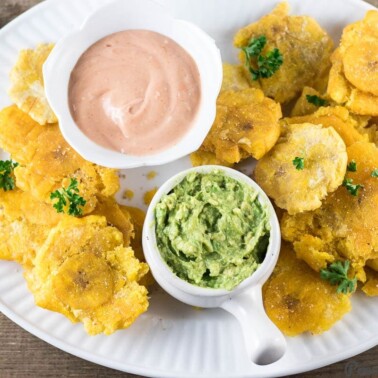 tostones - twice fried plantains