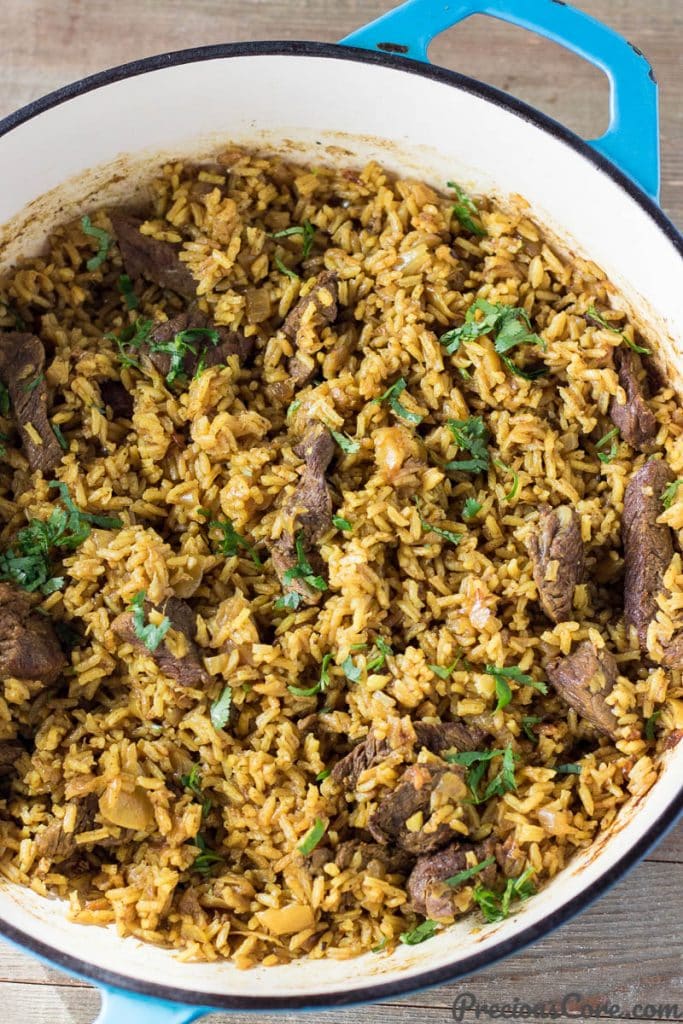 Pilau in a pot - Rice Pilaf is an East African Dinner Recipe