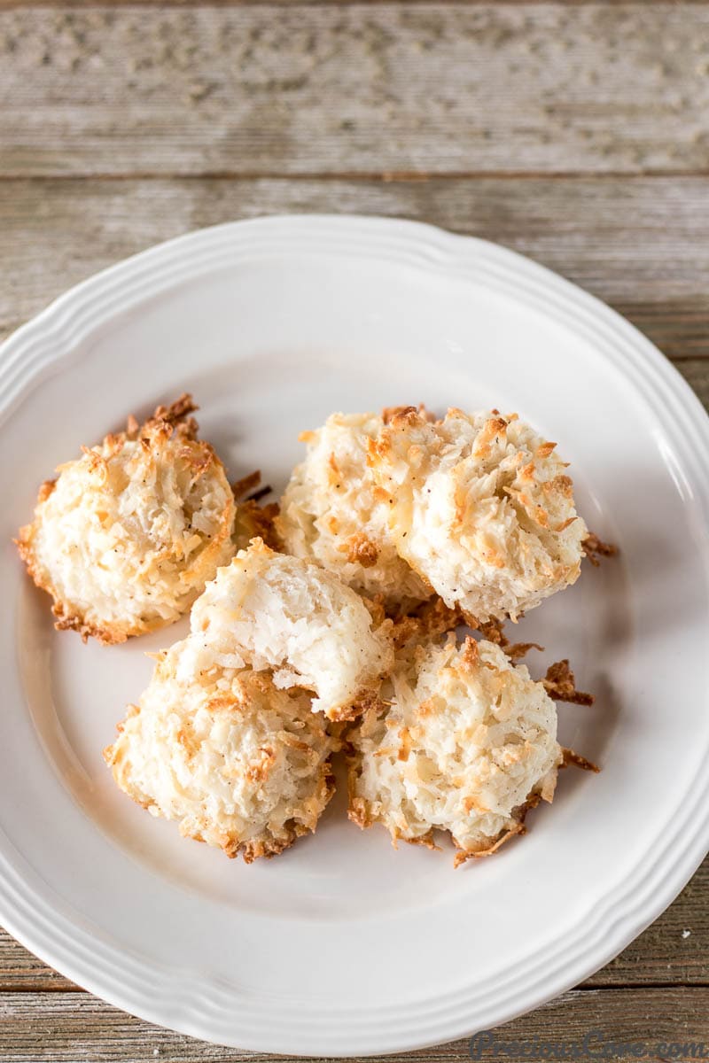 Coconut macaroons on a small plate