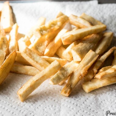 Yuca Fries on Paper Towel