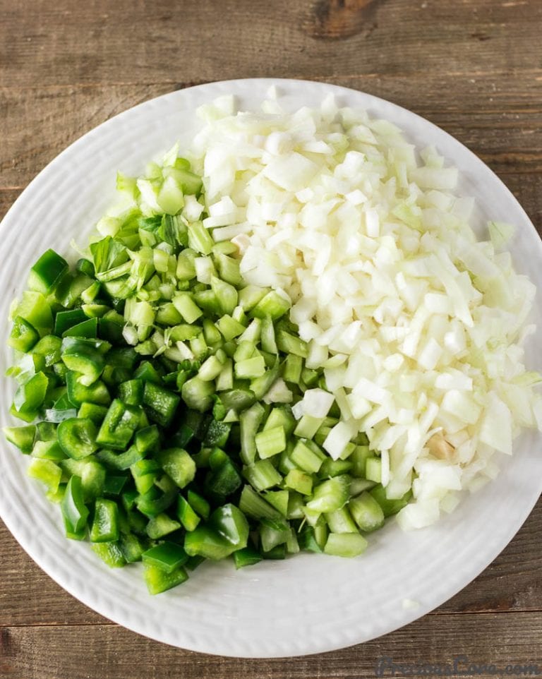 diced onion, celery bell pepper Precious Core
