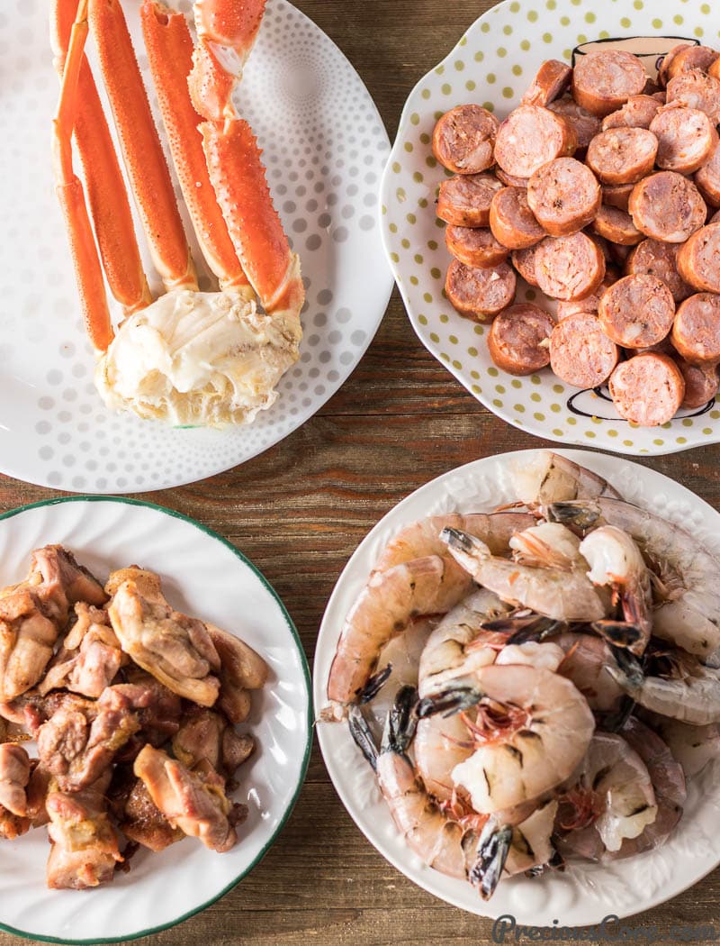 Seafood chicken and sausage for authentic gumbo