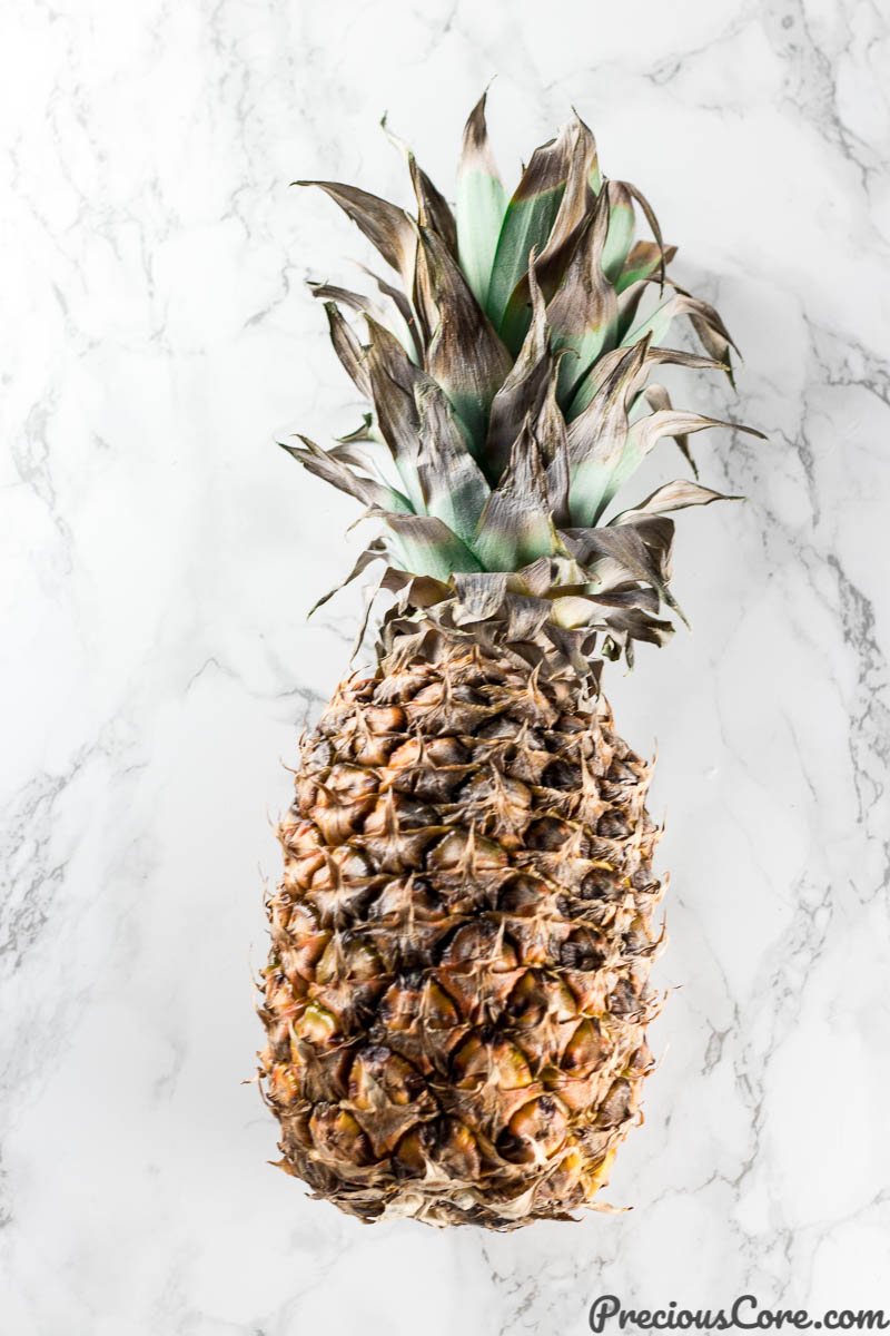 Pineapple on a marble countertop.