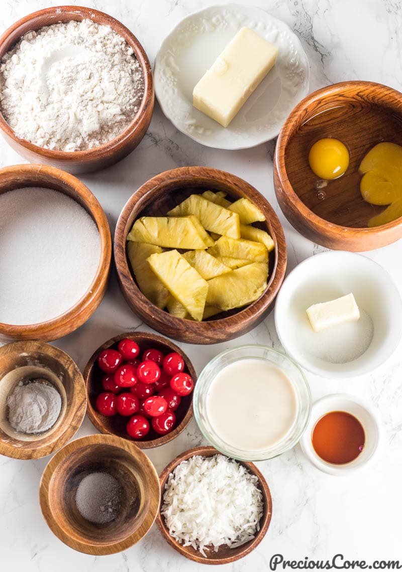 Ingredients for Pineapple Upside Down Cake