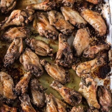 Oven Grilled Jerk Wings on a tray