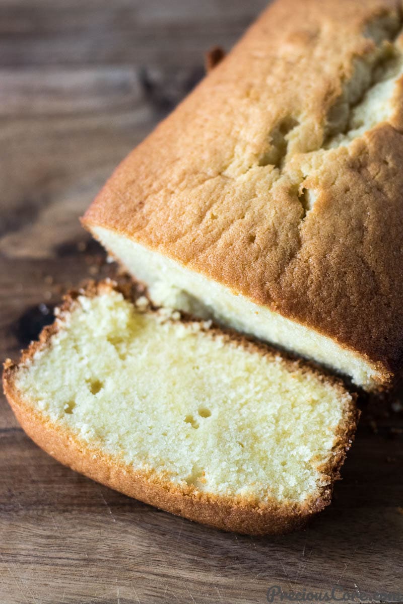 A slice of lemon pound cake