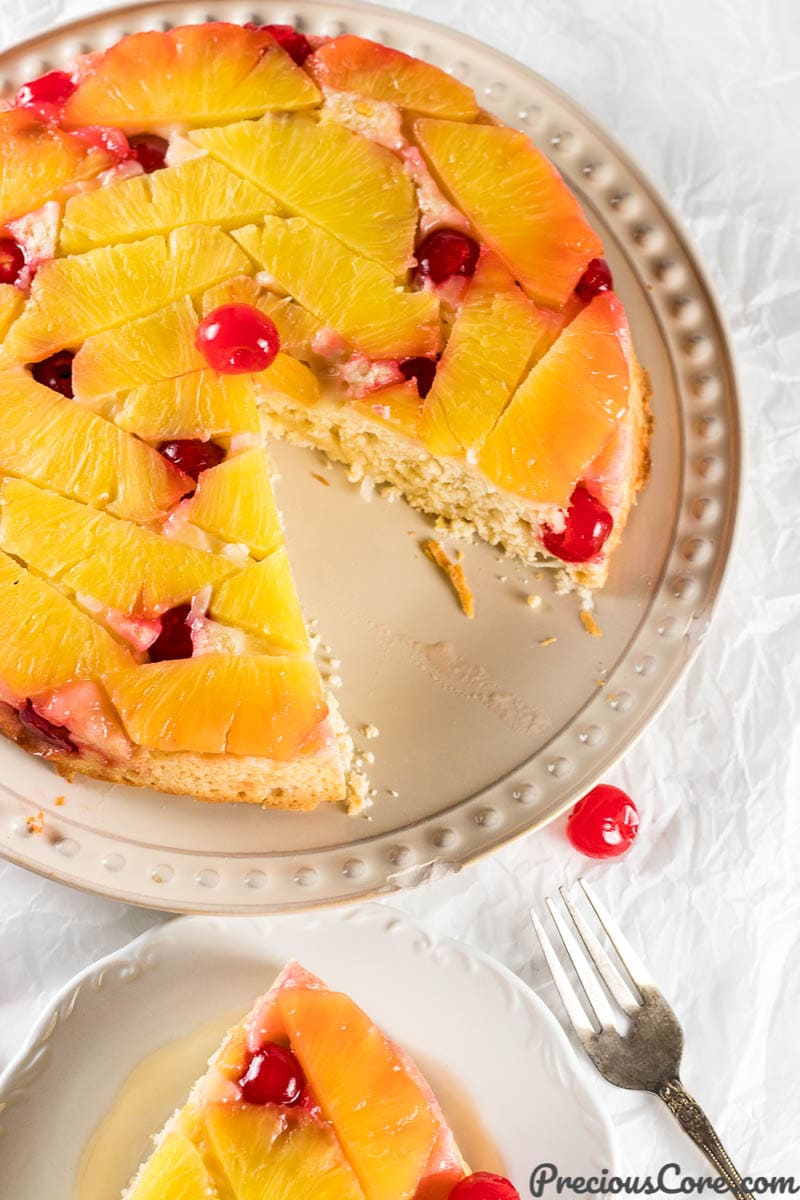 Slice of Pineapple Upside Down Cake