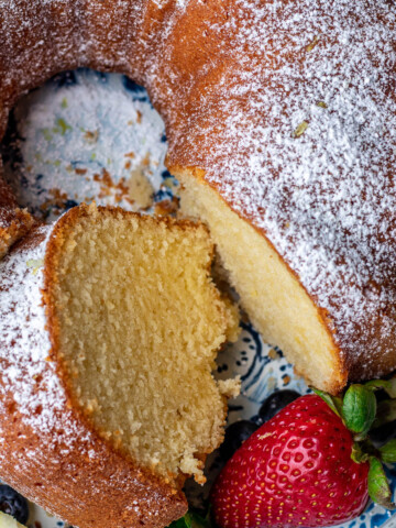 Southern Lemon Pound Cake image cropped into a square.