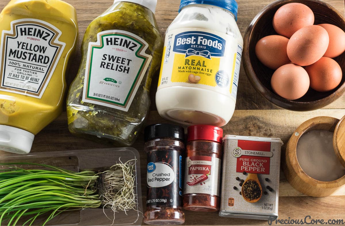 Ingredients for the best Deviled Eggs
