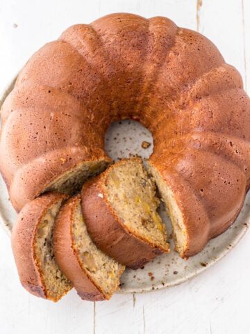 Sliced bundt cake