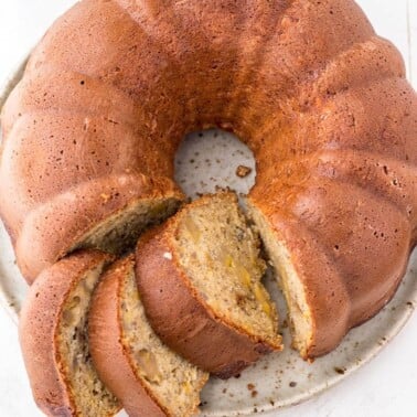 Sliced bundt cake