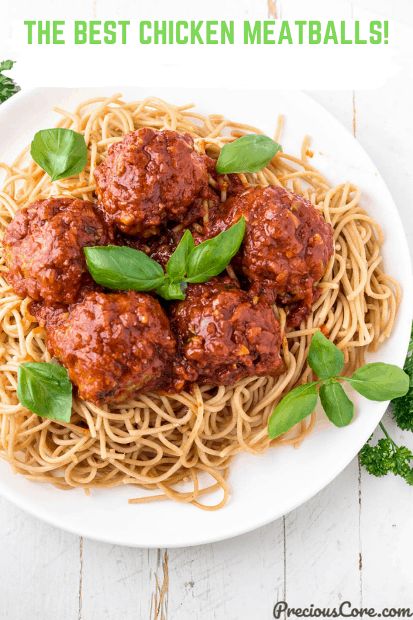 Picture of meatballs on spaghetti