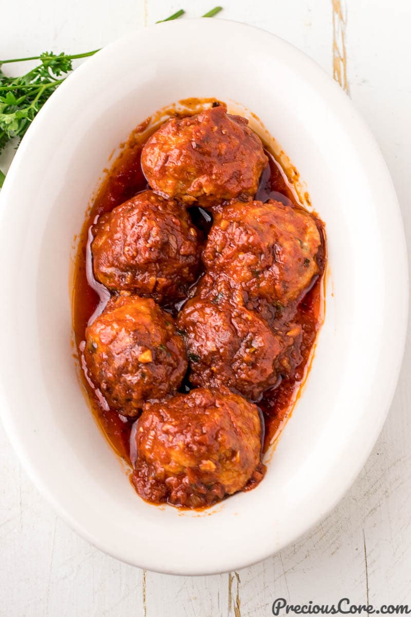 Bowl of chicken Meatballs for Spaghetti