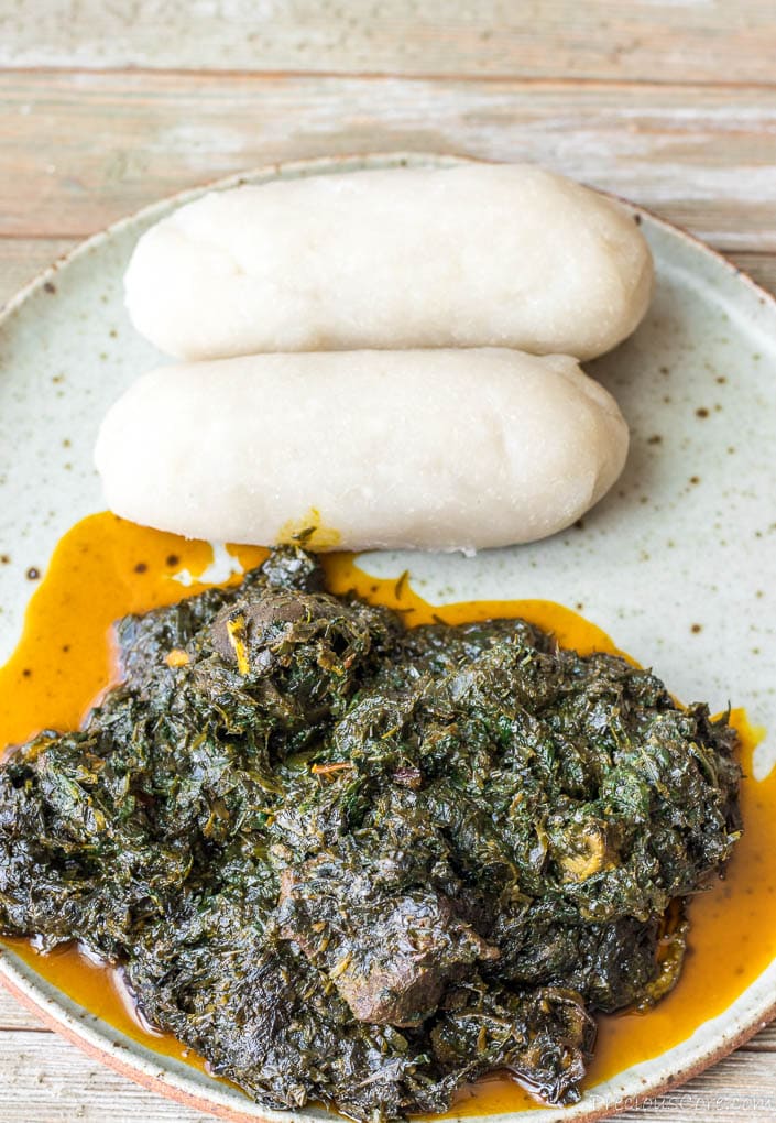 Plate of fufu and eru.