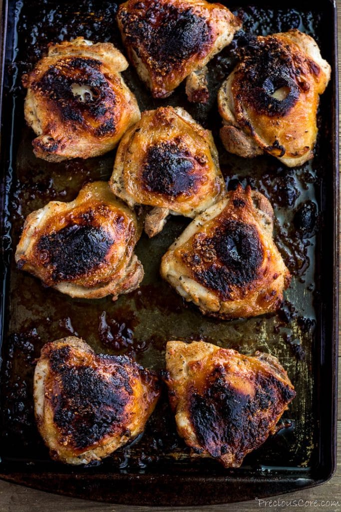 Mayonnaise Chicken on baking sheet