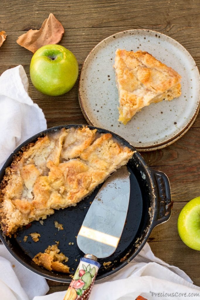 Apple Pie on plate and some in pie dish