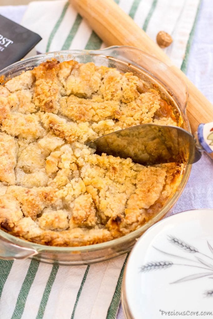 Pie spoon in apple pie