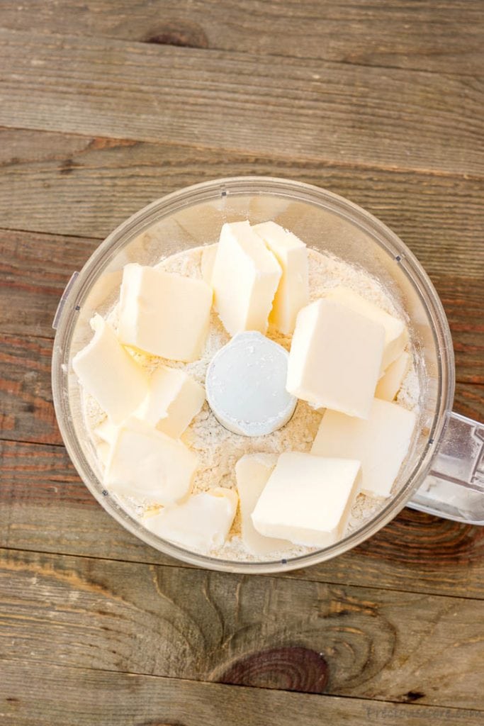 Pie crust ingredients in food processor