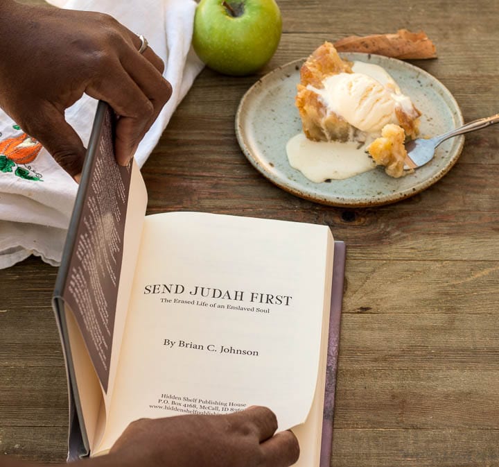 Slice of Apple Pie in Back, book in front