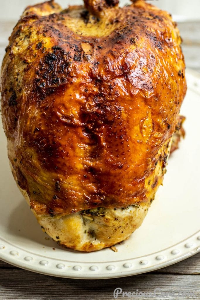 Turkey breast resting on plate