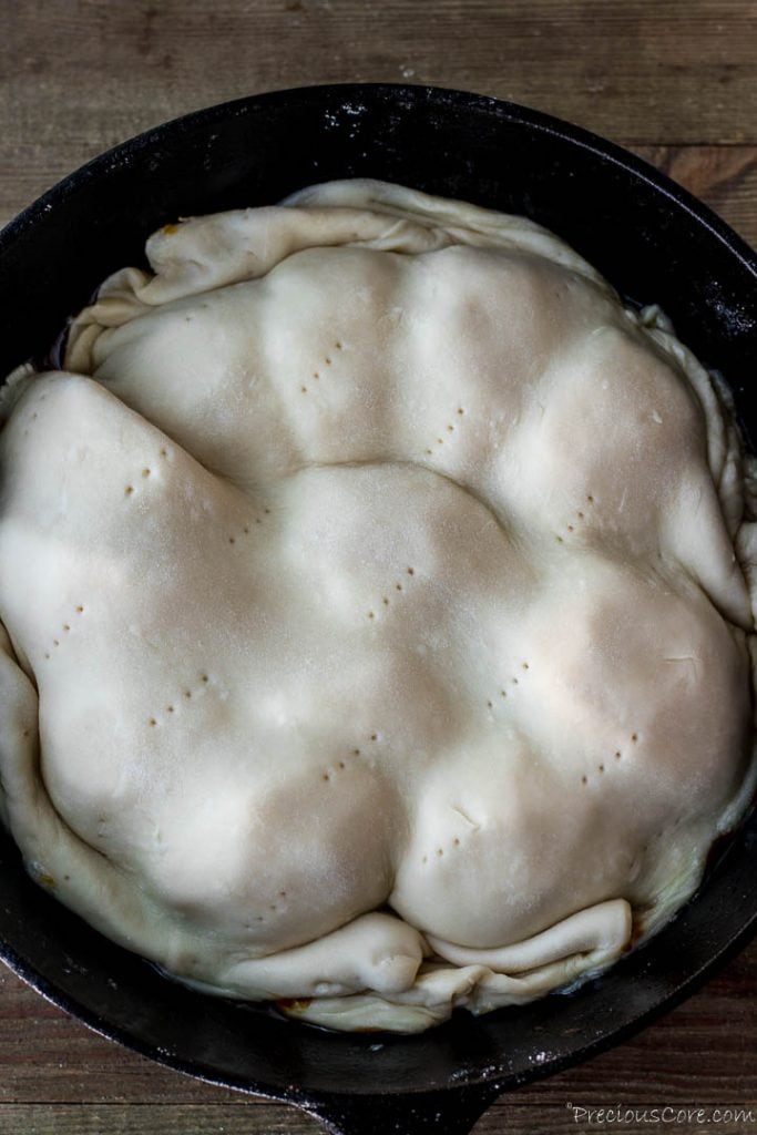 puff pastry covering apples