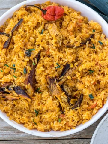 njanga rice in a bowl