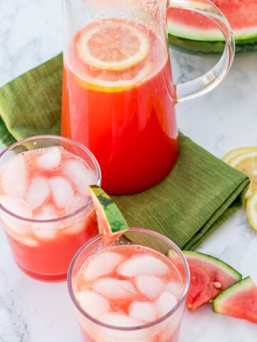 Watermelon Lemonade in glasses