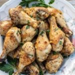 Baked Chicken Drumsticks on a serving platter