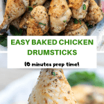 Baked Chicken Drumsticks marinated with dried spices and herbs.