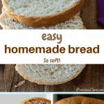 Collage of pictures of homemade bread