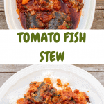 Collage of two photos of fish stew