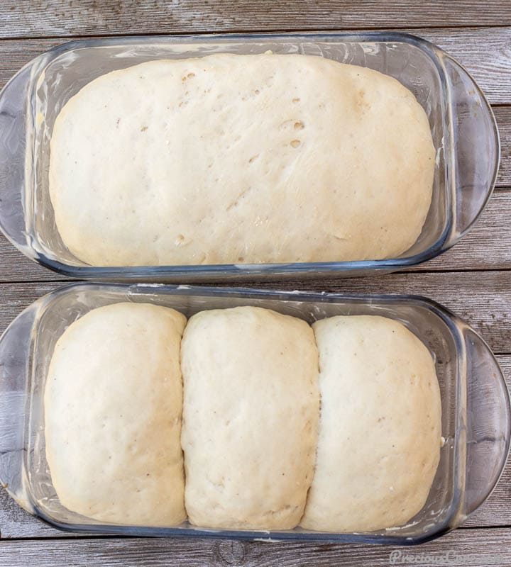 dough in loaf pans