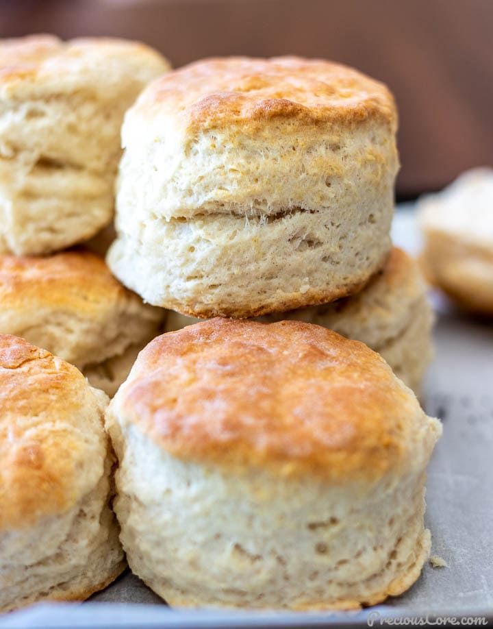 3 ingredient biscuits stacked on each other