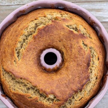 Freshly baked Banana Bread in Bundt Pan.