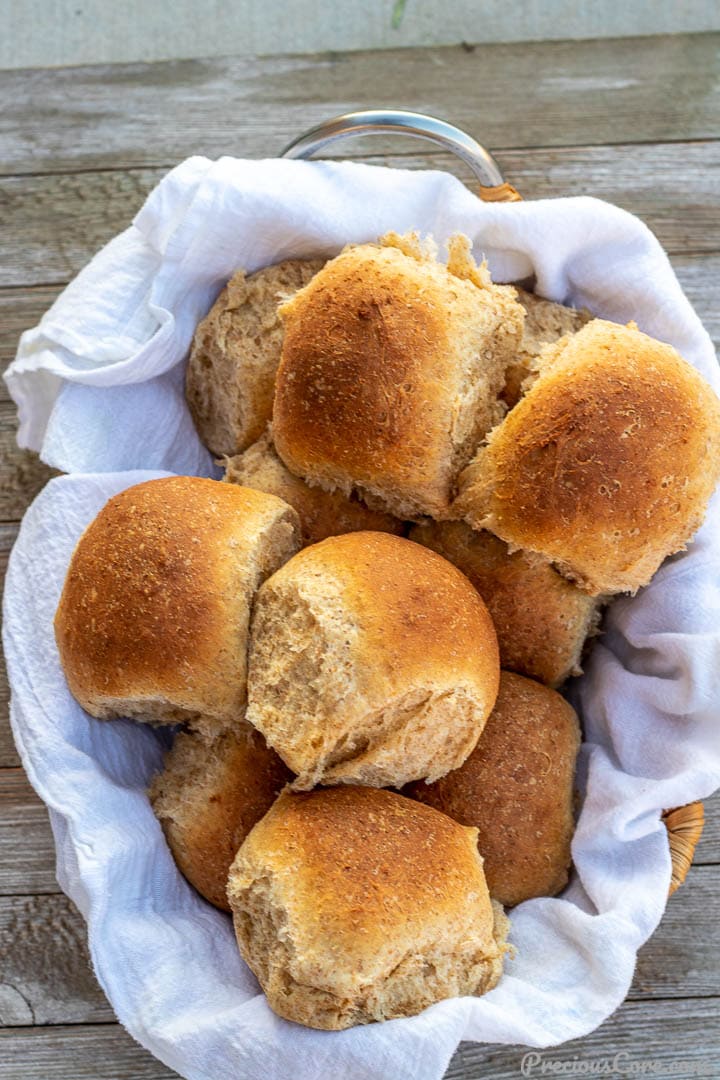 Wheat Rolls in a basket.