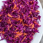 red cabbage slaw on a platter