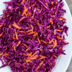 Red Cabbage Slaw on a platter