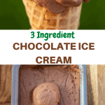 Collage of 2 oictures of chocolate ice cream