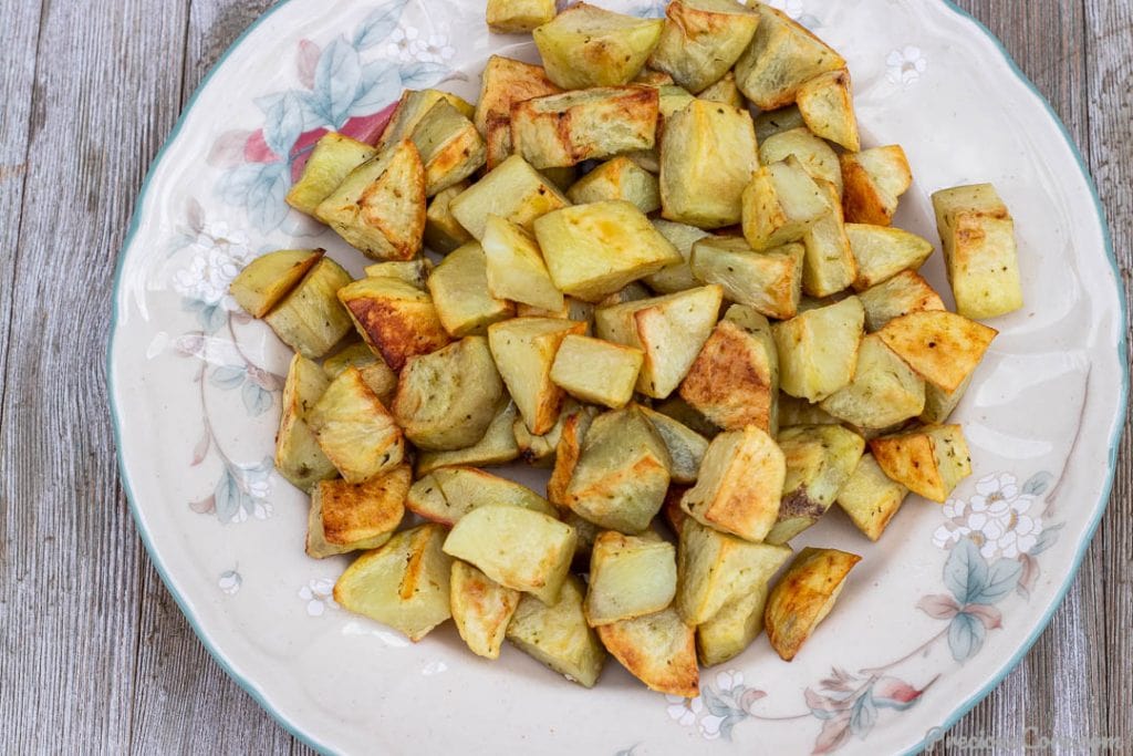 oven roasted potatoes on a serving platter