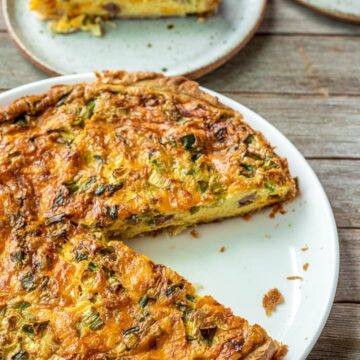 Easy Quiche on a white plate.