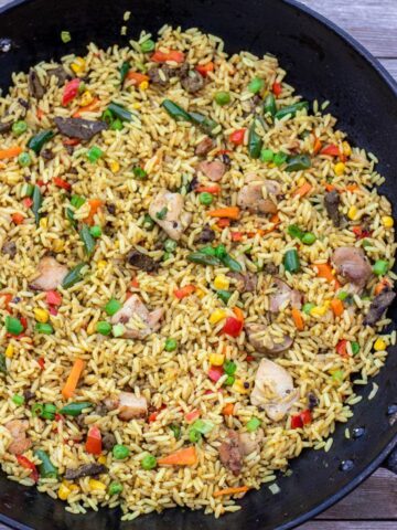 Wok filled with African Fried Rice
