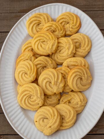 Danish Butter Cookies on a serving platter