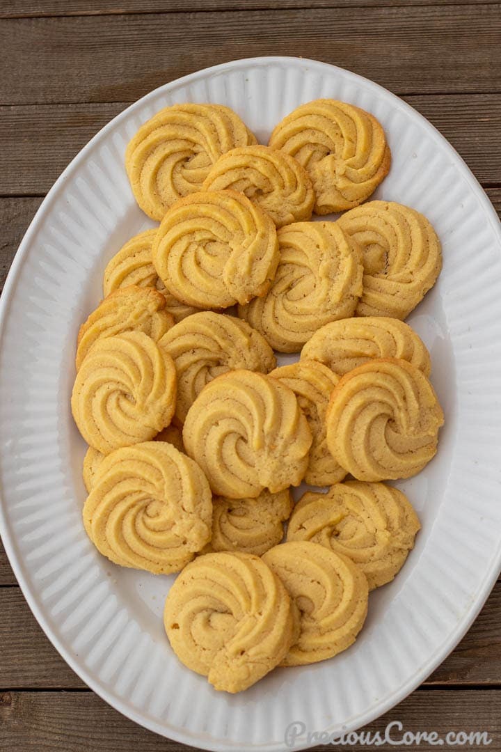 Danish Butter Cookies on a serving platter